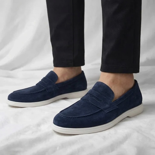 Fallon - Classic Suede Penny Loafers | By Julian & Claire Toronto