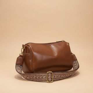 Stylish Vintage PU Leather Boston Handbag - Trendy Crossbody Design